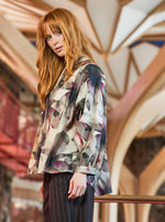 Black Colour Filora Blouse - Plum Flower