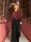 Black Colour Davi Wide Leg Trouser - Black