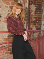 Black Colour Tessa Long Sleeve Top - Plum