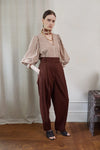 Vivere Remi Stripe Top - Brown/Cream