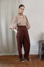 Vivere Remi Stripe Top - Brown/Cream