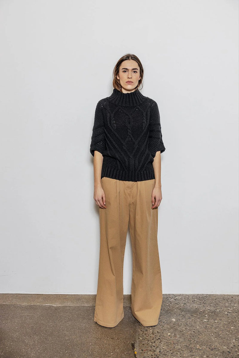 Project AJ Signe Cable Knit Jumper - Black