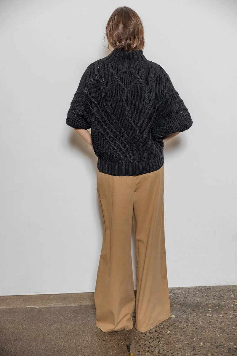 Project AJ Signe Cable Knit Jumper - Black