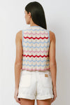 Seventy + Mochi Edie Tie Vest - Baby Blue Stripe