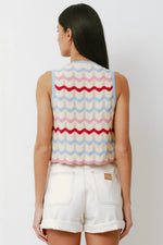 Seventy + Mochi Edie Tie Vest - Baby Blue Stripe