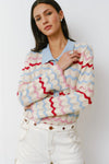 Seventy + Mochi Edie Henley Top - Baby Blue Stripe