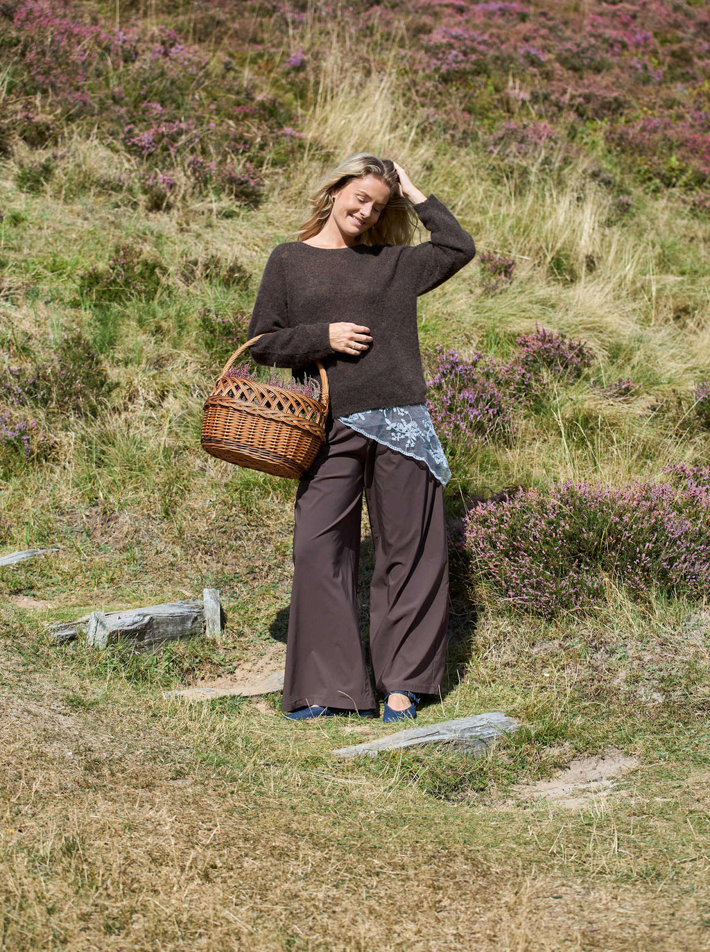 Black Colour Davina Wide Leg Pant - Coffee