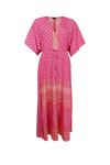 Black Colour Luna Long V-Neck Dress - Pink Empire