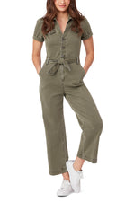 Paige Anessa Puff SS Jumpsuit - Vintage Ivy Green