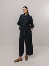 Emin + Paul Contrast Stitch Blouse - Navy