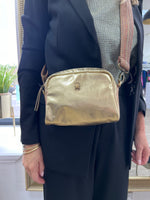 Sous Les Paves Peps Gold Leather Bag - Scarab