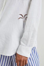 Rails Charli Palm Tree Eyelet Shirt - White