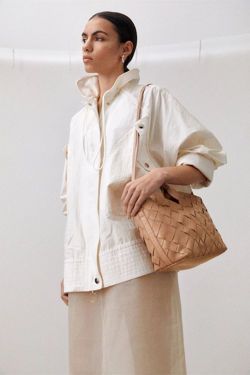 Aleo Cabas Mini Leather Handbag - Toffee