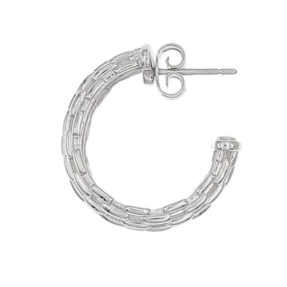 The Hoop Station Mesh Textured Cage Hoops - Silver