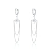 Scream Pretty Chain Drop Hoop Earrings - Sterling Silver
