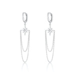 Scream Pretty Chain Drop Hoop Earrings - Sterling Silver