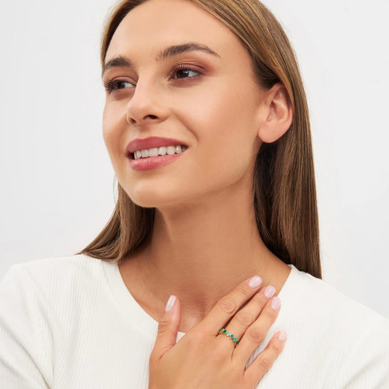 LULU Copenhagen Confetti Ring - Gold Plated/Green