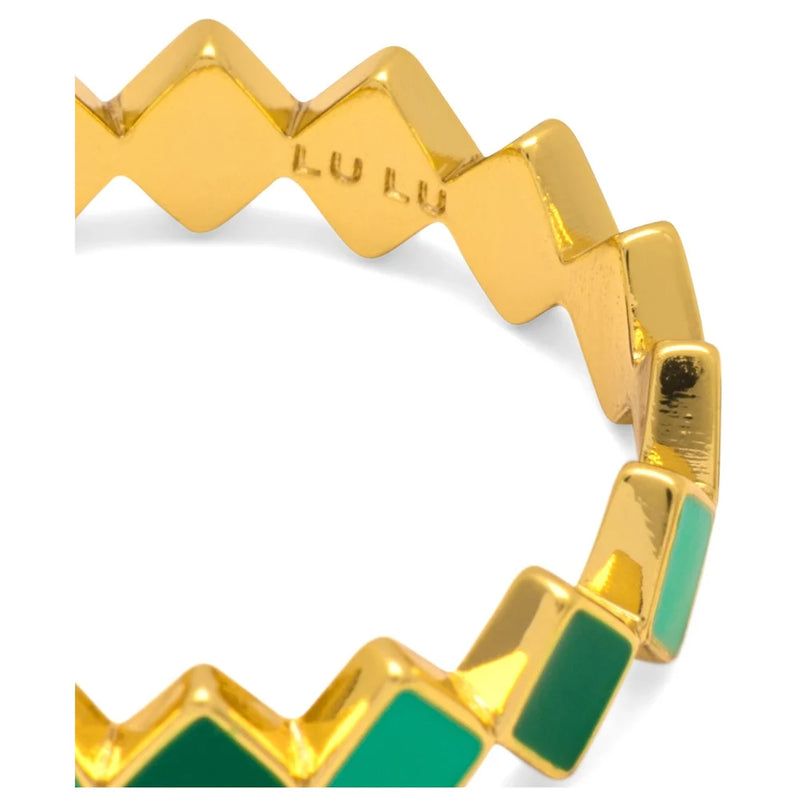 LULU Copenhagen Confetti Ring - Gold Plated/Green