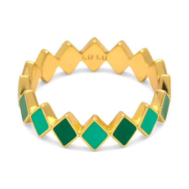LULU Copenhagen Confetti Ring - Gold Plated/Green