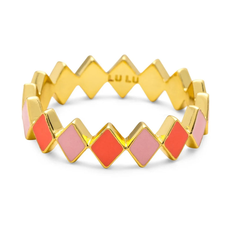 LULU Copenhagen Confetti Ring - Gold Plated/Pink