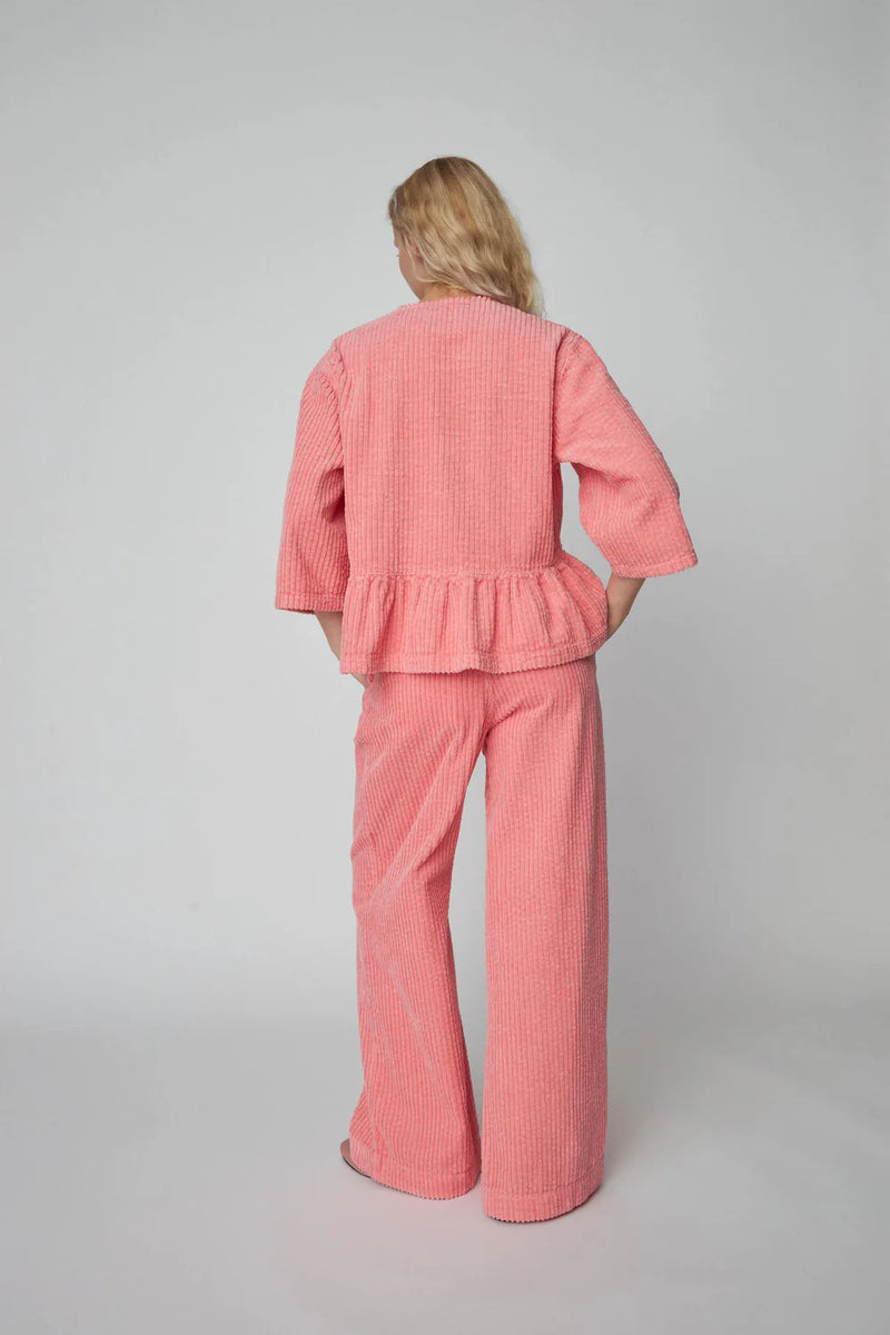 Stella Nova Corduroy Bow Blouse - Amazing Pink