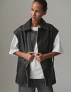 Day Birger Et Mikkelson Cristin Distressed Leather Waistcoat - Black Distressed
