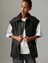 Day Birger Et Mikkelson Cristin Distressed Leather Waistcoat - Black Distressed