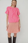 Dawn X Dare Estelle Diamond Handknit Top - Fluo Pink