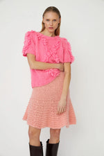 Dawn X Dare Estelle Diamond Handknit Top - Fluo Pink