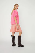 Dawn X Dare Estelle Diamond Handknit Top - Fluo Pink