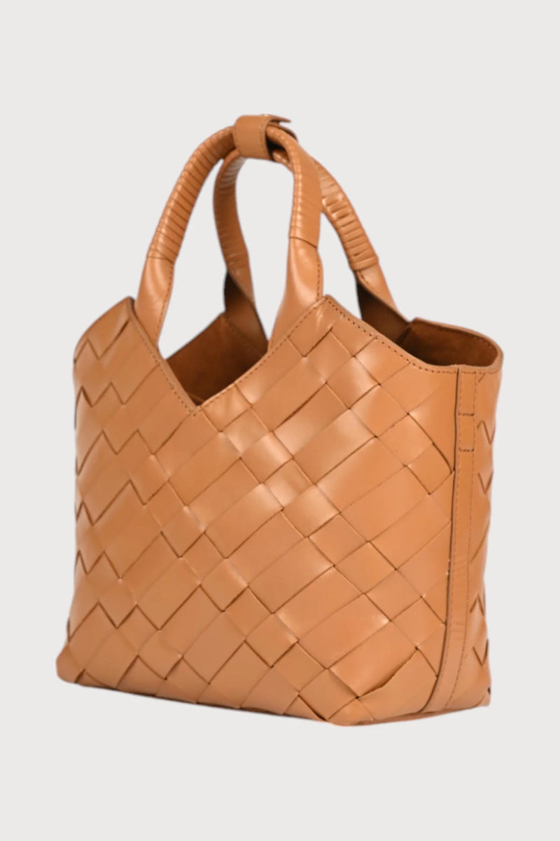 Aleo Cabas Mini Leather Handbag - Toffee