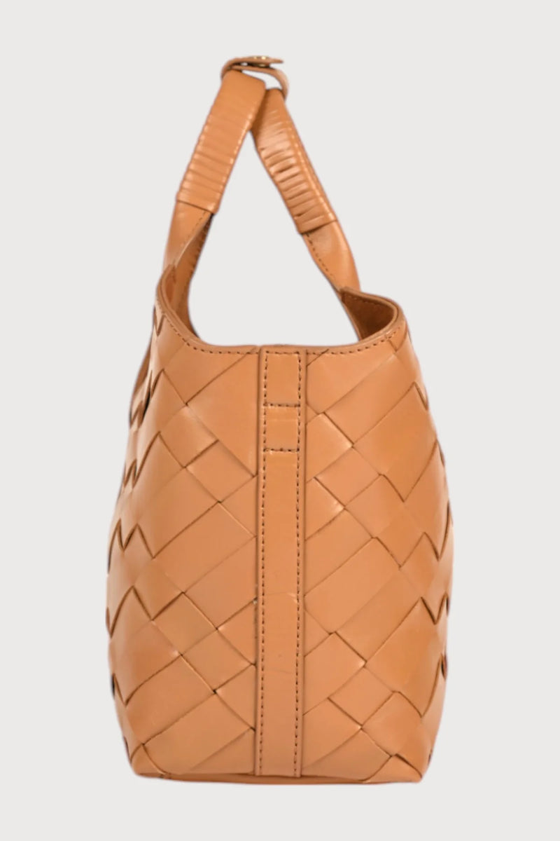 Aleo Cabas Mini Leather Handbag - Toffee
