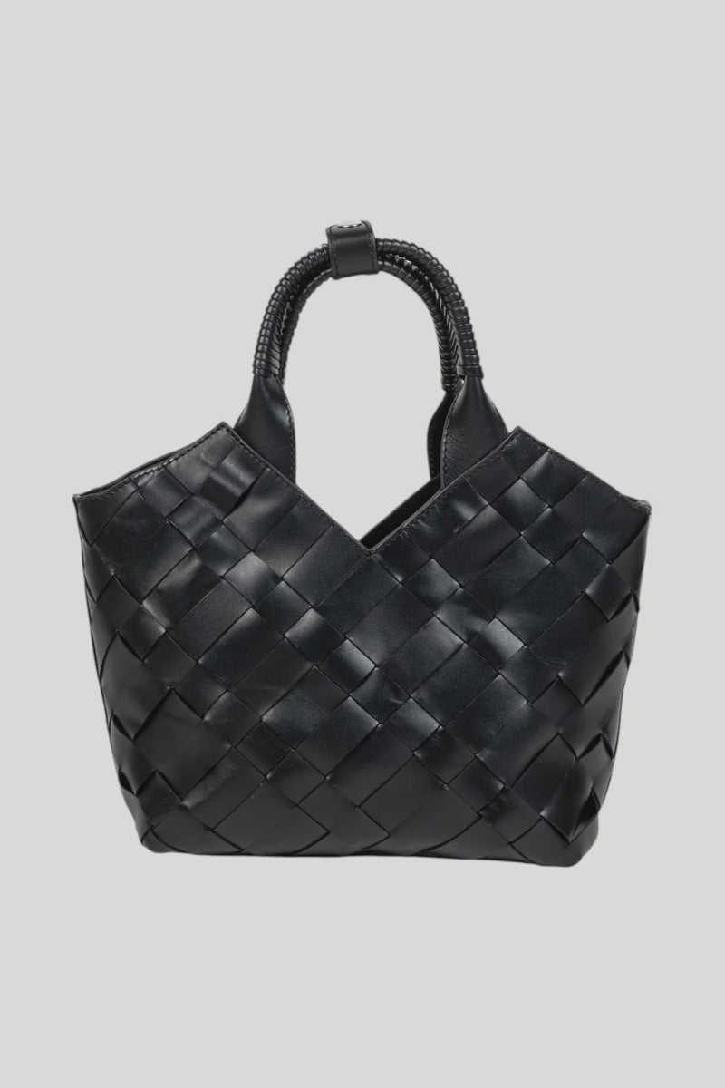 Aleo Cabas Mini Leather Handbag - Black