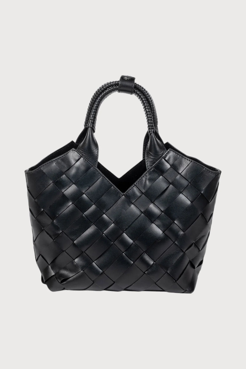 Aleo Cabas Mini Leather Handbag - Black