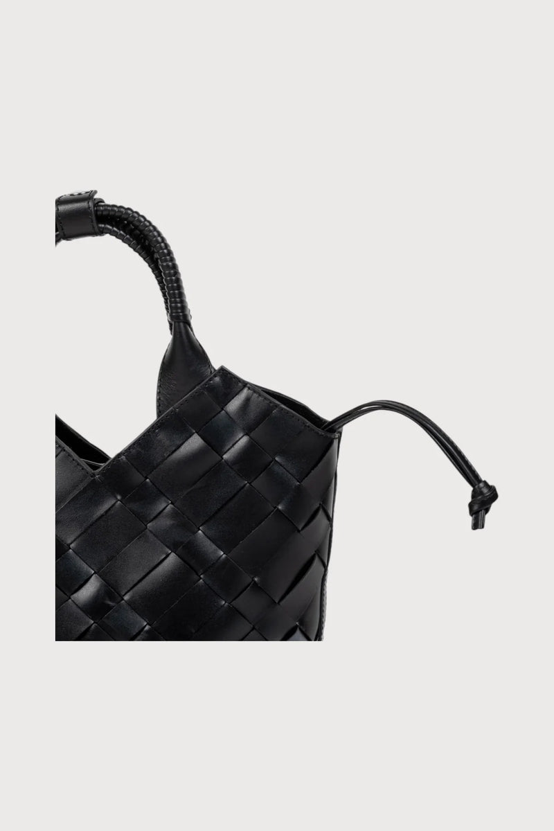 Aleo Cabas Mini Leather Handbag - Black
