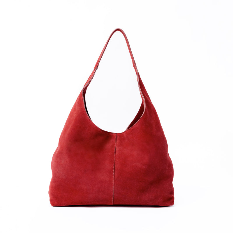 Aleo Lola Suede Handbag - Cranberry