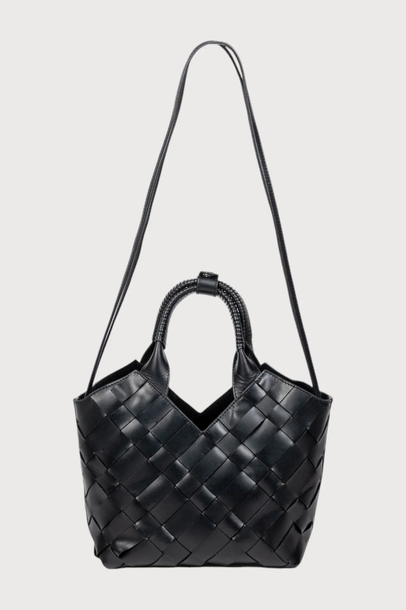 Aleo Cabas Mini Leather Handbag - Black