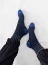 Black Colour Glaze Wool Mix Sock - Navy/Gold