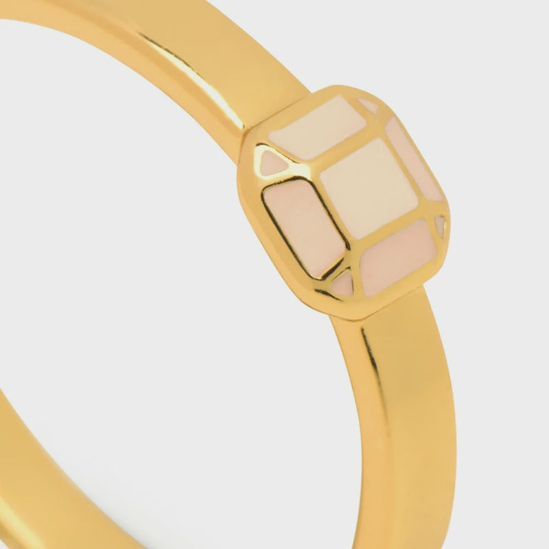 LULU Copenhagen Diamond Small Ring - Gold /Buttercream