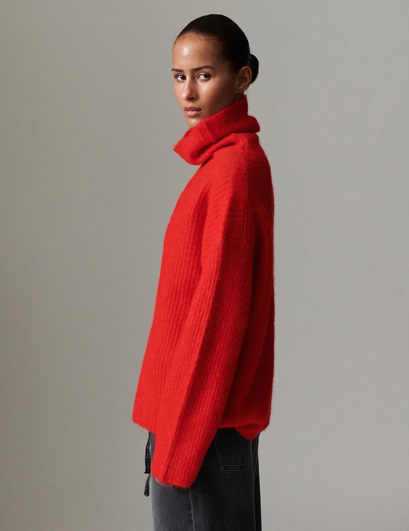 Day Birger Et Mikkelson Dunne Cozy Rib Knit Jumper - Fiery Red