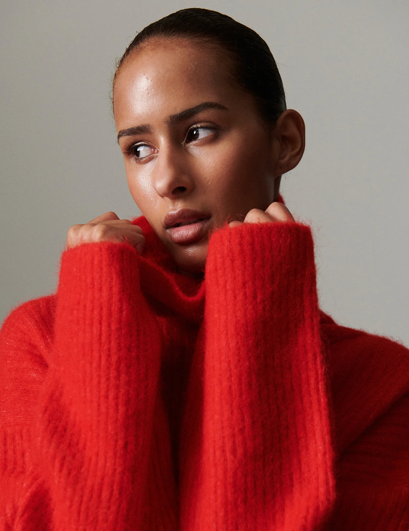 Day Birger Et Mikkelson Dunne Cozy Rib Knit Jumper - Fiery Red