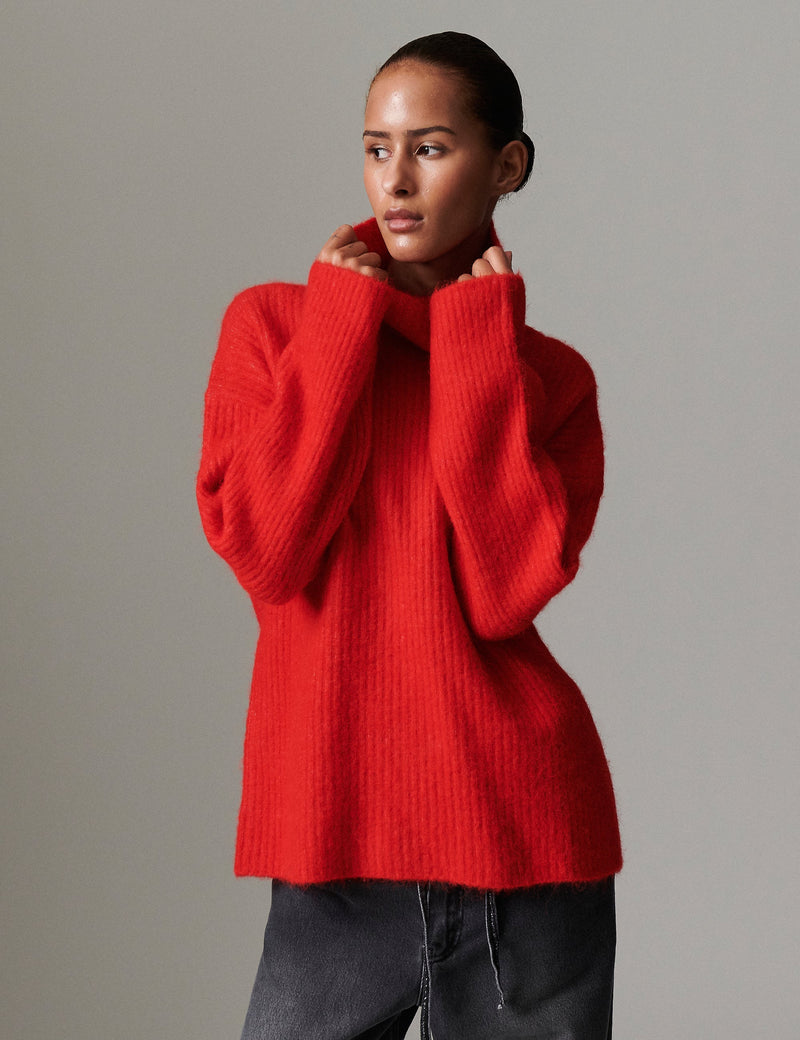 Day Birger Et Mikkelson Dunne Cozy Rib Knit Jumper - Fiery Red