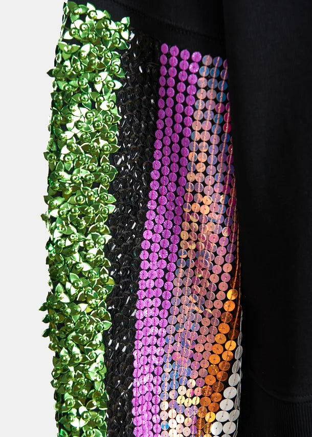 Essentiel Antwerp Equins Sweater With Sequins - Black Multicolour