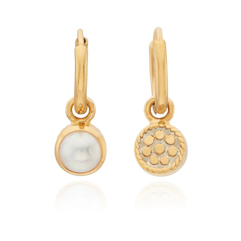 Anna Beck Pearl Charm Earrings - Gold