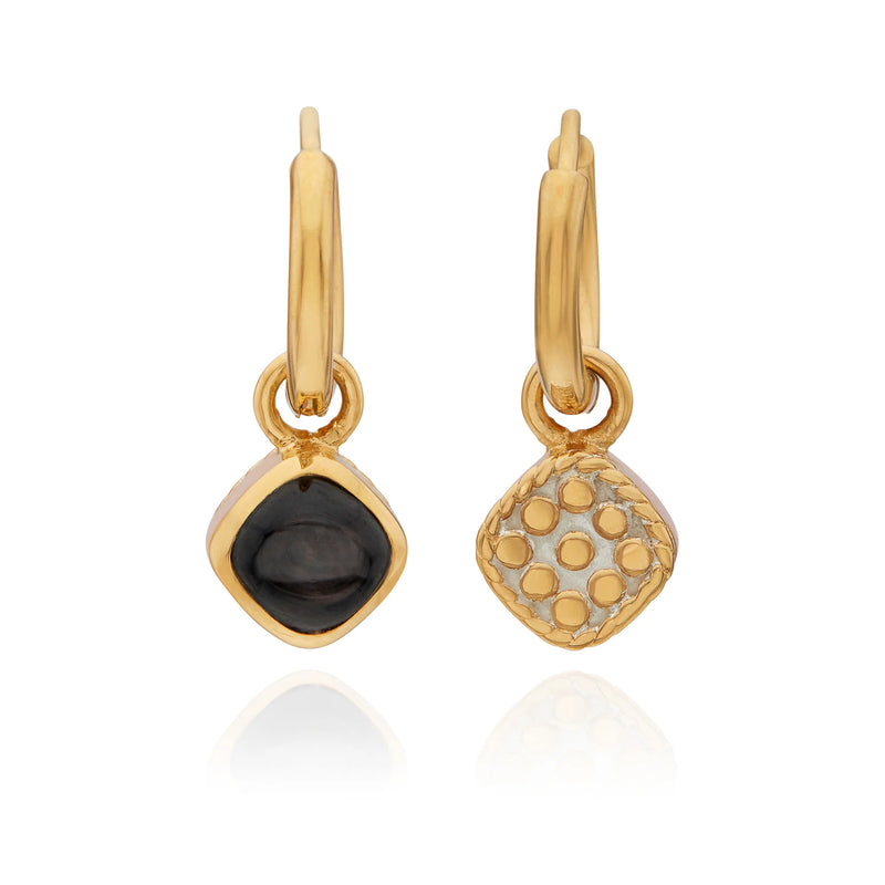 Anna Beck Hypersthene Cushion Charm Earrings - Gold