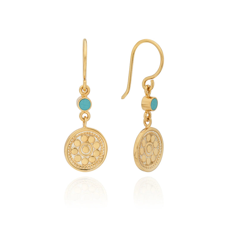 Anna Beck Artista Double Drop Earrings - Turquoise/Gold