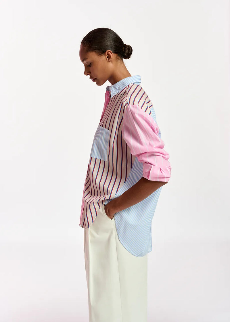 Essentiel Antwerp Famille Patchwork Stripe Shirt - Multicolour