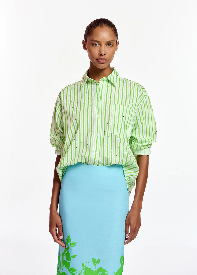 Essentiel Antwerp Fevertree Poplin Shirt - Green/White