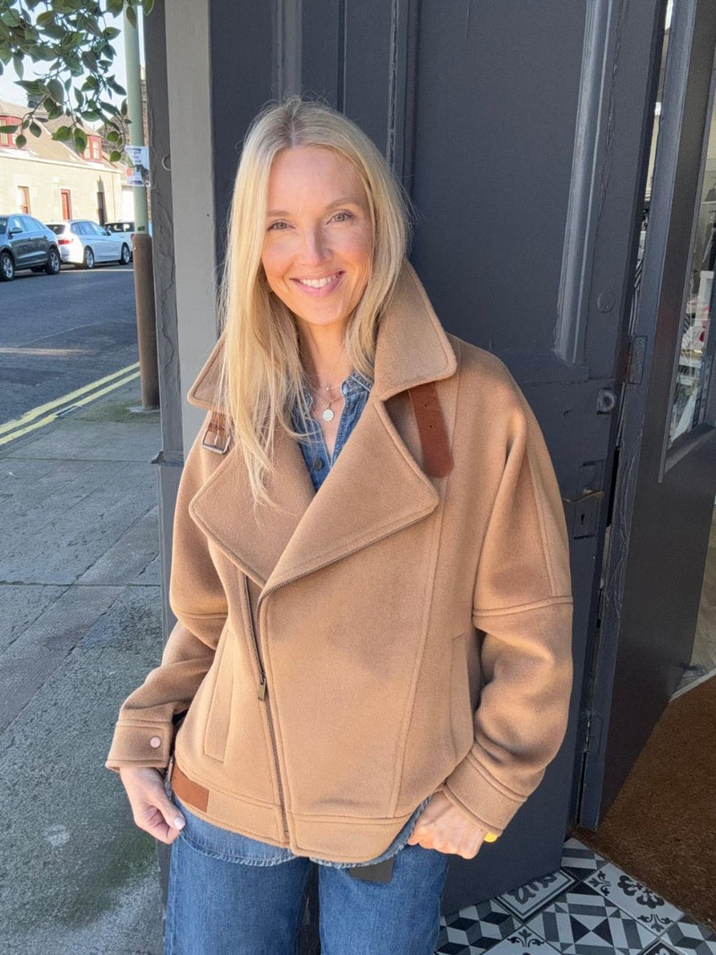 Malej Short Oversized Jacket - Camel
