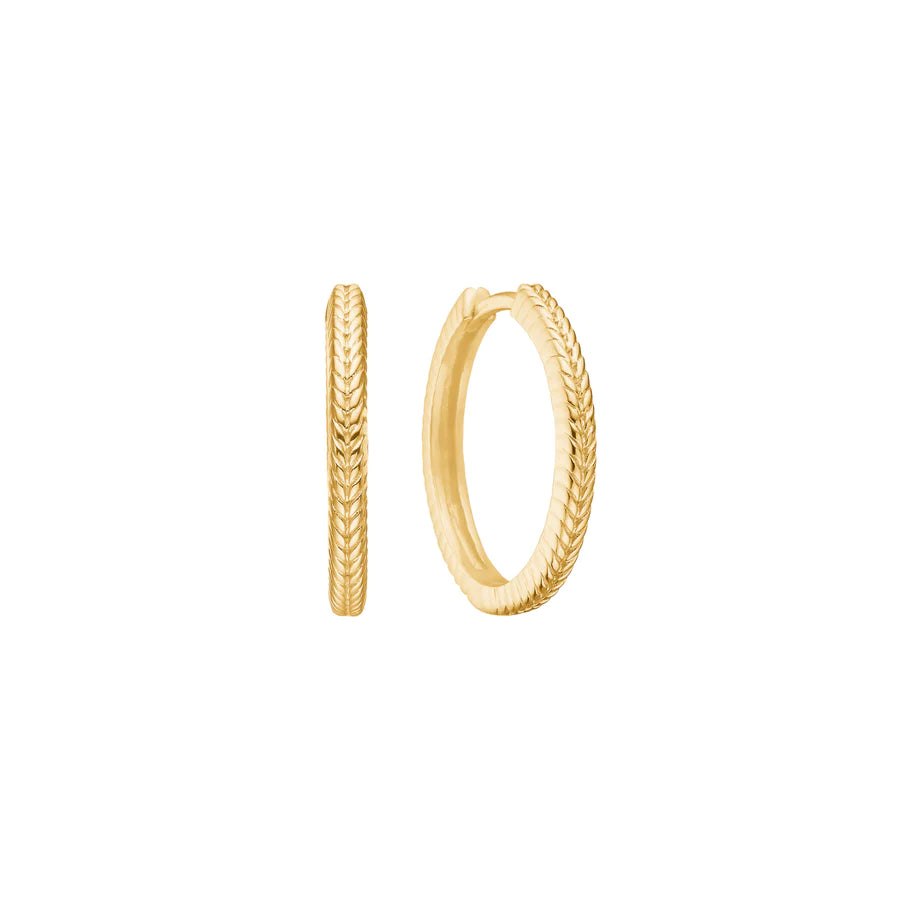 Carré Gold Plated Hoop Earring 2cm - Fishbone